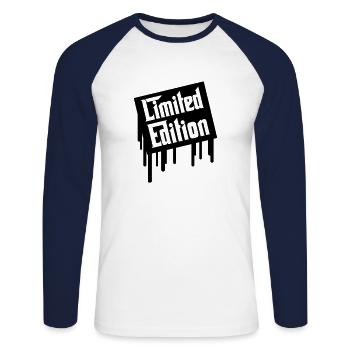 édition limitée 1 - T-shirt baseball manches longues Homme - blanc/marine - Devant - Nik (191cm)