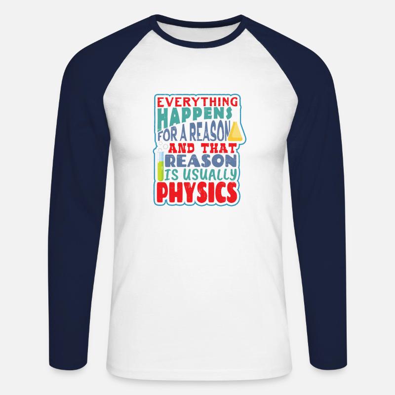 Physiklehrer - Unisex Baseballshirt langarm - Weiß/Navy