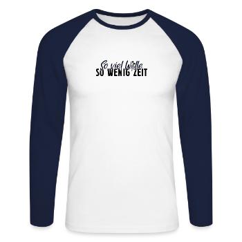 Stricken - Unisex Baseballshirt langarm - Weiß/Navy - Vorne - Nik (191cm)