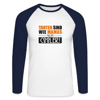 Tante Großtante Mama Mutter Lustige Sprüche Shirt - Unisex Baseballshirt langarm - Weiß/Navy - Vorne - Nik (191cm)