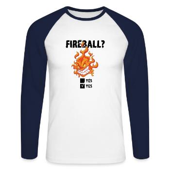 Jeu de rôle, Mème, Magicien, Classe, Drôle, RPG - T-shirt baseball manches longues Homme - blanc/marine - Devant - Nik (191cm)