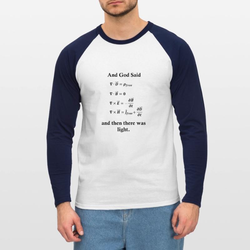 Maxwell Equations God Light Physics Nerd Science Unisex Long Sleeve Baseball T-Shirt