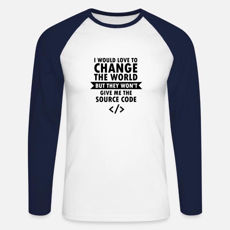 Programmierer Geschenk Programmieren Informatiker - Unisex Baseballshirt langarm - Weiß/Navy