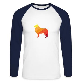 Shetland Sheepdog - Unisex Long Sleeve Baseball T-Shirt - white/navy - Front - Nik (191cm)