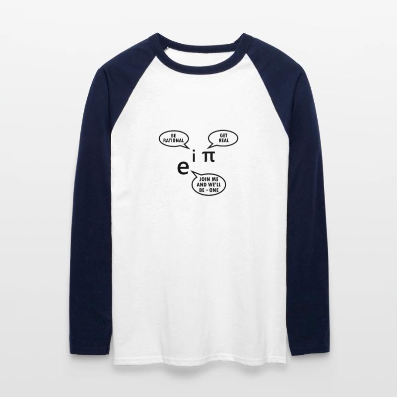 Mathematician Gift Math Teacher Nerd Euler Pi Unisex Long Sleeve Baseball T-Shirt