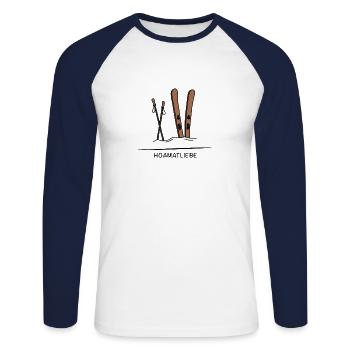 SKI HOAMATLOVE | Pour l’amour de la maison Ski - T-shirt baseball manches longues Homme - blanc/marine - Devant - Nik (191cm)