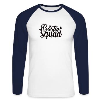 Escouade de bêtes - T-shirt baseball manches longues Homme - blanc/marine - Devant - Nik (191cm)