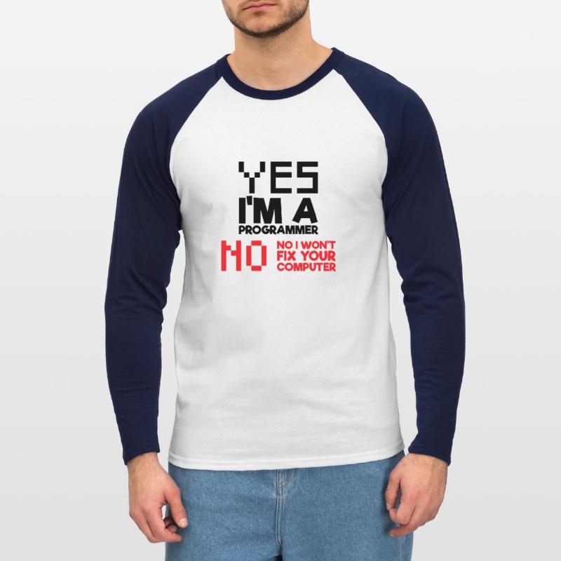 Ja Ich bin ein Programmierer Informatik Computer Unisex Baseballshirt langarm
