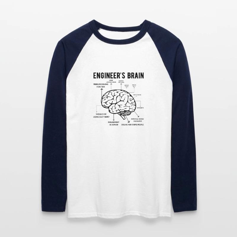 Engineer Brain Mechanical Engineering Electrical Engineering Math Unisex Long Sleeve Baseball T-Shirt