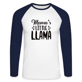 Mamans petit lama fête des mères bébé bébé maman - T-shirt baseball manches longues Homme - blanc/marine - Devant - Nik (191cm)