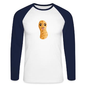 Peanut peanuts nut nuts food - Unisex Long Sleeve Baseball T-Shirt - white/navy - Front - Nik (191cm)