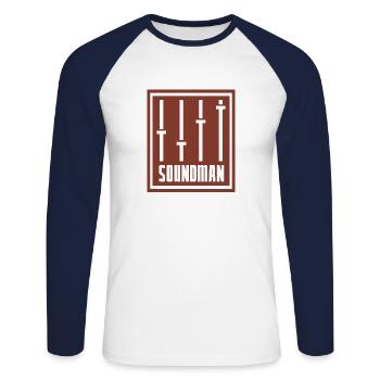 Sound technician sound technology event technician - Unisex Long Sleeve Baseball T-Shirt - white/navy - Front - Nik (191cm)