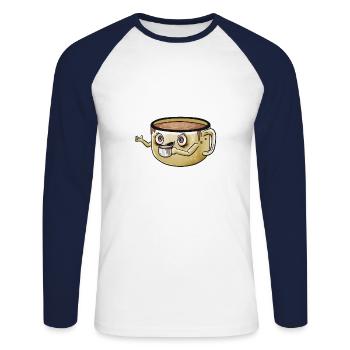 Coffee lovers I need more coffee - Unisex Long Sleeve Baseball T-Shirt - white/navy - Front - Nik (191cm)