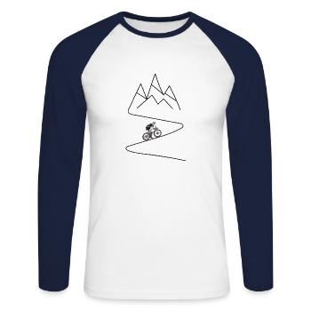 Berge Wandern Mountain Bike Fahrrad Bergprinzessin - Unisex Baseballshirt langarm - Weiß/Navy - Vorne - Nik (191cm)