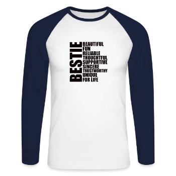 Komplizen Paare Paar Ehepaar Beste Freunde - Unisex Baseballshirt langarm - Weiß/Navy - Vorne - Nik (191cm)