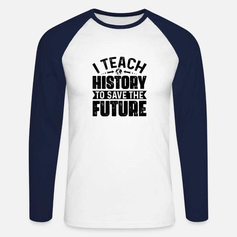 Geschichtslehrer Geschichtslehrer Held - Unisex Baseballshirt langarm - Weiß/Navy