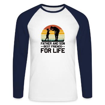 Father & Son Best Friends for Life - Father Son - Unisex Long Sleeve Baseball T-Shirt - white/navy - Front - Nik (191cm)