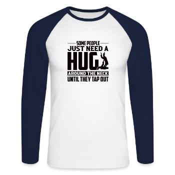 Kampfkunst Kampfkünstler Keikogi Judoka Judo - Unisex Baseballshirt langarm - Weiß/Navy - Vorne - Nik (191cm)