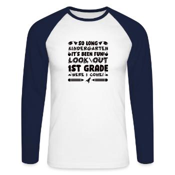 SCOLARITÉ DE PREMIÈRE ANNÉE INSCRIPTION DES ÉLÈVES DE PREMIÈRE ANNÉE - T-shirt baseball manches longues Homme - blanc/marine - Devant - Nik (191cm)