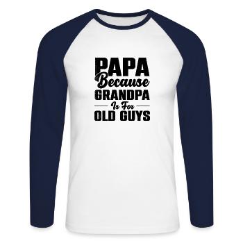 Bester Opa Der Welt - Unisex Baseballshirt langarm - Weiß/Navy - Vorne - Nik (191cm)
