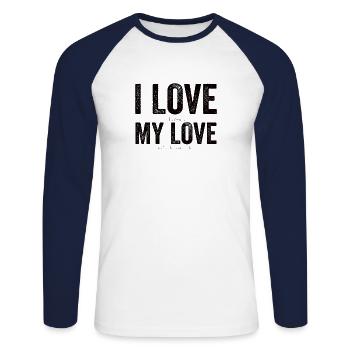Poker Wife Married Poker Chips Card Play - Unisex Long Sleeve Baseball T-Shirt - white/navy - Front - Nik (191cm)