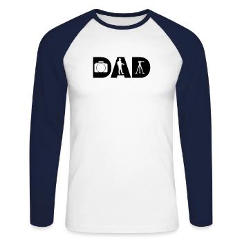 Photographer Father Photography Camera - Unisex Long Sleeve Baseball T-Shirt - white/navy - Front - Nik (191cm)