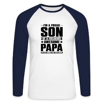Father & Son Best Friends for Life - Father Son - Unisex Long Sleeve Baseball T-Shirt - white/navy - Front - Nik (191cm)
