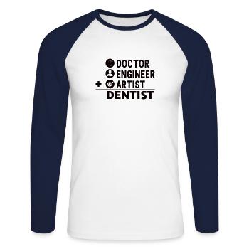 Dental Assistant Dentist Tooth - Unisex Long Sleeve Baseball T-Shirt - white/navy - Front - Nik (191cm)