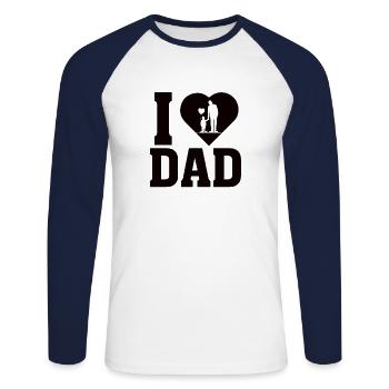 Meilleur monde Père Père Couple Couples Parents Papa papa - T-shirt baseball manches longues Homme - blanc/marine - Devant - Nik (191cm)
