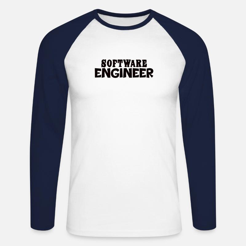 Software Developer Programmer Gift - Unisex Long Sleeve Baseball T-Shirt - white/navy