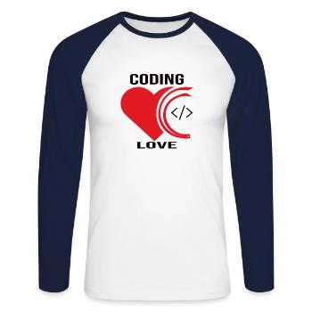 Softwareentwickler Programmierer Geschenk - Unisex Baseballshirt langarm - Weiß/Navy - Vorne - Nik (191cm)
