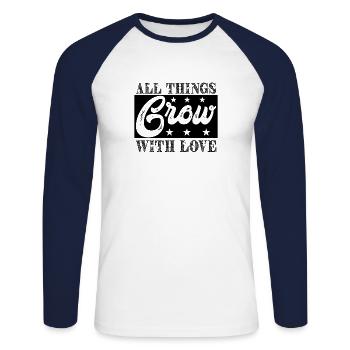 Garden Girl Gardener Women Children Wife - Unisex Long Sleeve Baseball T-Shirt - white/navy - Front - Nik (191cm)