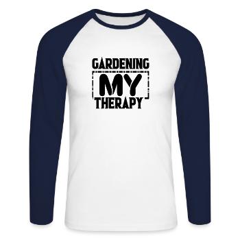 Garden Girl Gardener Women Children Wife - Unisex Long Sleeve Baseball T-Shirt - white/navy - Front - Nik (191cm)