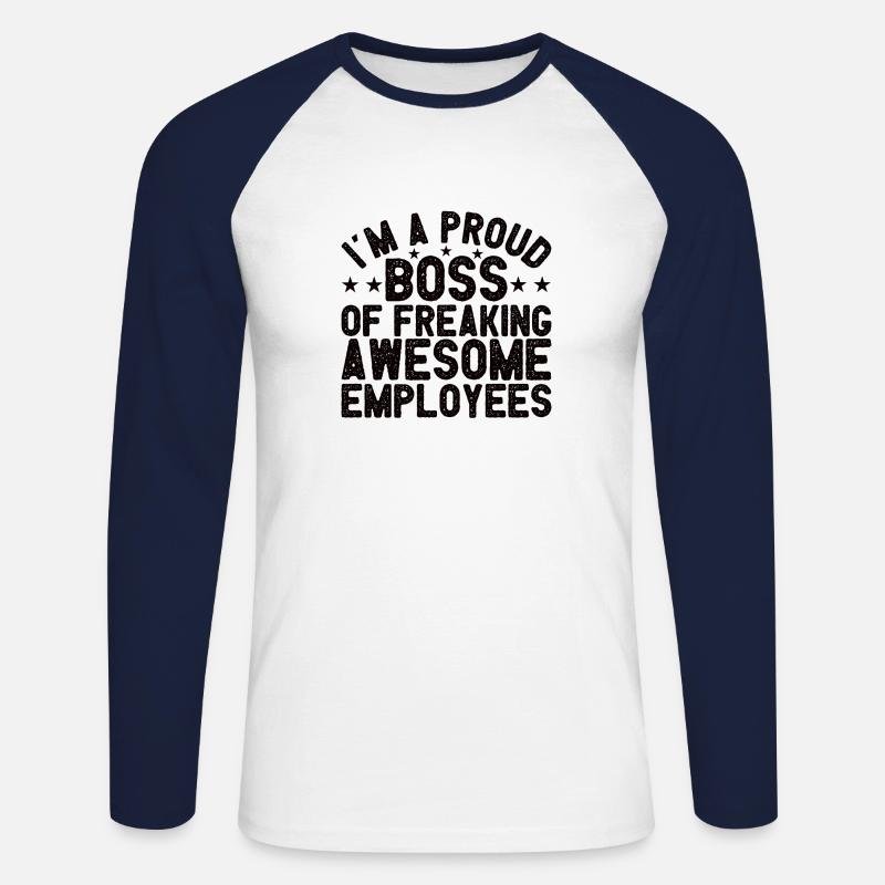 Bester Geschäftsführer Mitarbeiter Unternehmer - Unisex Baseballshirt langarm - Weiß/Navy