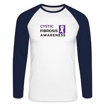 Cystic Fibrosis Fighter Cystic Fibrosis Disease - Unisex Long Sleeve Baseball T-Shirt - white/navy - Front - Nik (191cm)