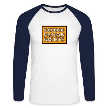 Human Rights Politics Freedom Demonstrating - Unisex Long Sleeve Baseball T-Shirt - white/navy - Front - Nik (191cm)