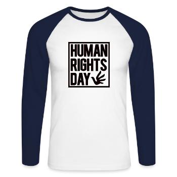 Human Rights Politics Freedom Demonstrating - Unisex Long Sleeve Baseball T-Shirt - white/navy - Front - Nik (191cm)