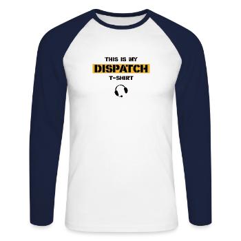 Meilleur devis de répartiteur Profession de cadeau Logistique - T-shirt baseball manches longues Homme - blanc/marine - Devant - Nik (191cm)