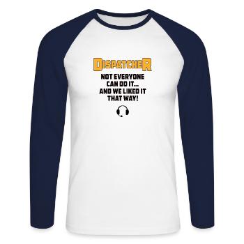 Meilleur devis de répartiteur Profession de cadeau Logistique - T-shirt baseball manches longues Homme - blanc/marine - Devant - Nik (191cm)