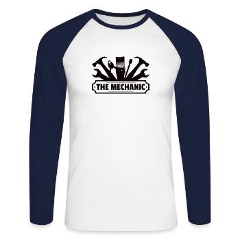 Mechanic Technician Craftsman Garage Car Hobbyist - Unisex Long Sleeve Baseball T-Shirt - white/navy - Front - Nik (191cm)