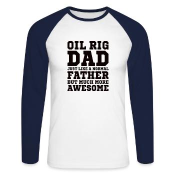 Oil rig oil gas worker drilling oil platform father - Unisex Long Sleeve Baseball T-Shirt - white/navy - Front - Nik (191cm)