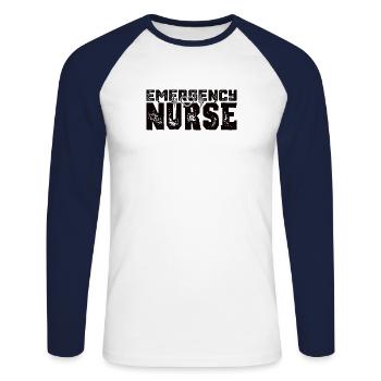 Rettungsdienst Notfallsanitäter Krankenschwester - Unisex Baseballshirt langarm - Weiß/Navy - Vorne - Nik (191cm)