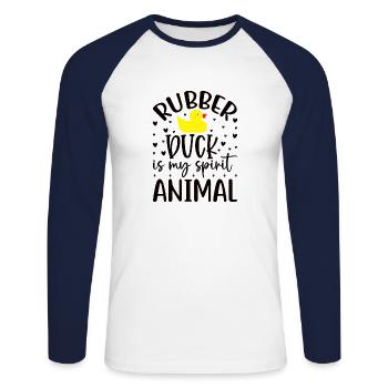Entenfamilie Gummienten Badeente Entchen - Unisex Baseballshirt langarm - Weiß/Navy - Vorne - Nik (191cm)