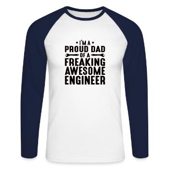Ingenieur Gehirn Maschinenbau Elektrotechnik Sohn - Unisex Baseballshirt langarm - Weiß/Navy - Vorne - Nik (191cm)