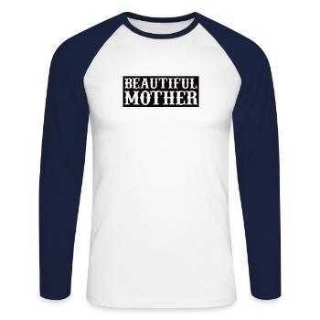 Beste Mama Überhaupt Muttertag Mutter Geschenk - Unisex Baseballshirt langarm - Weiß/Navy - Vorne - Nik (191cm)