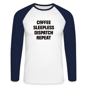 Meilleur répartiteur disant la logistique de la profession du café - T-shirt baseball manches longues Homme - blanc/marine - Devant - Nik (191cm)