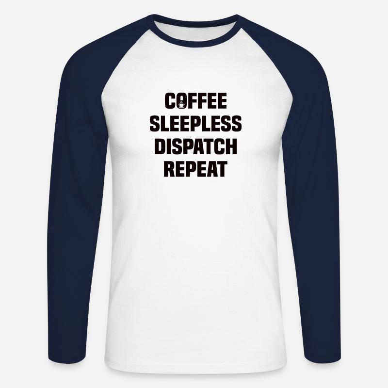 Bester Disponent Spruch Kaffee Beruf Logistik - Unisex Baseballshirt langarm - Weiß/Navy
