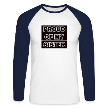 Pride Frère Soeur Jumeaux Frères et sœurs - T-shirt baseball manches longues Homme - blanc/marine - Devant - Nik (191cm)