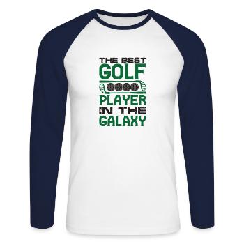 Golf Golfer Gift Hobby Club Quote - Unisex Long Sleeve Baseball T-Shirt - white/navy - Front - Nik (191cm)