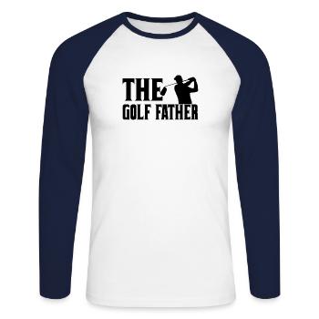 Golf Père Golfeur Meilleur Père Parcours de golf Papa - T-shirt baseball manches longues Homme - blanc/marine - Devant - Nik (191cm)